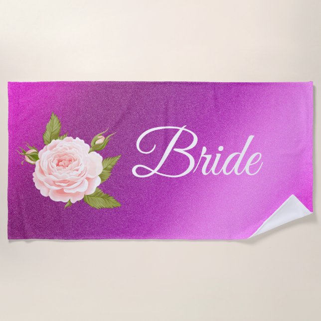 Toalha De Praia Floral Elegante (Frente)