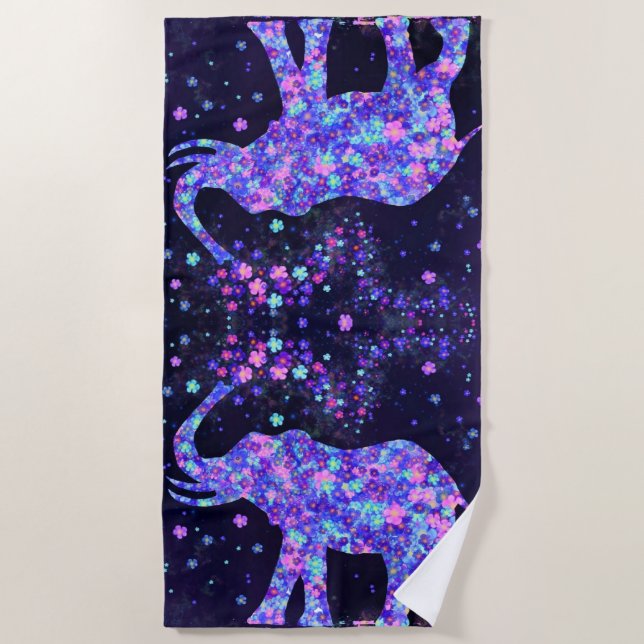 Toalha De Praia Floral Elephant Beach Towel (Frente)