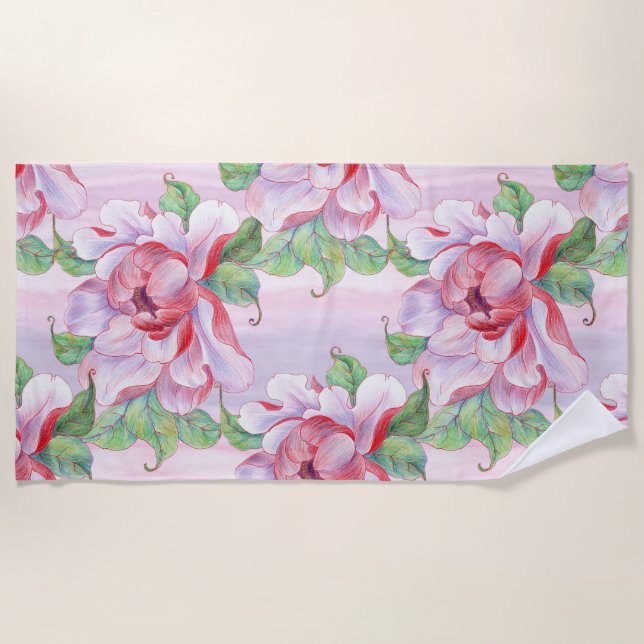 Toalha De Praia Floral estético (Frente)