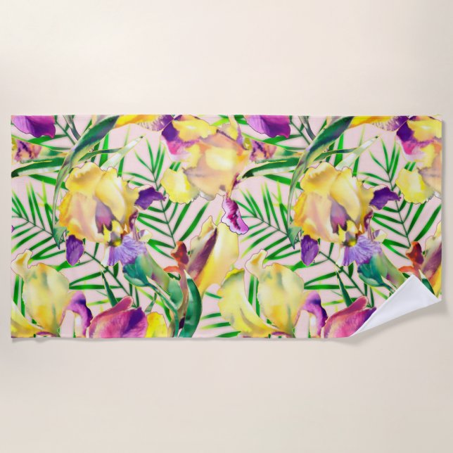 Toalha De Praia Floral estético (Frente)