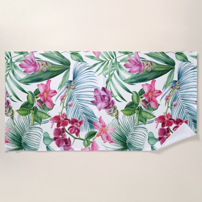 Toalha De Praia Floral estético (Frente)