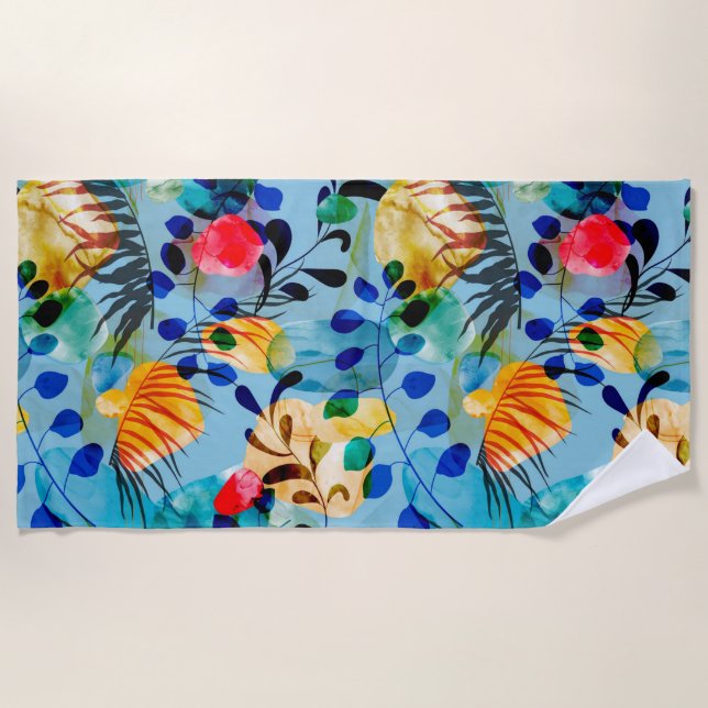 Toalha De Praia Floral estético (Frente)