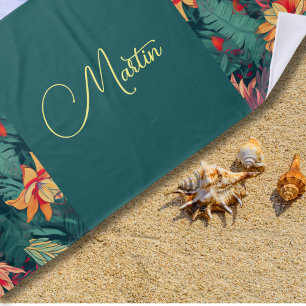 Toalha De Praia Floral Havaiano
