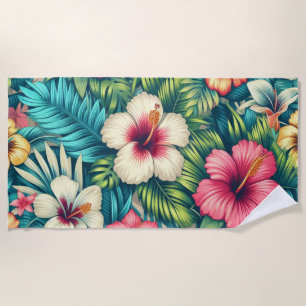 Toalha De Praia Floral havaiano/tropical