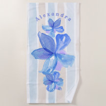 Floral Personalizado Beach Towel