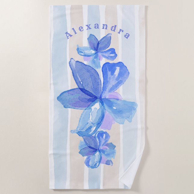 Toalha De Praia Floral Personalizado Beach Towel (Frente)