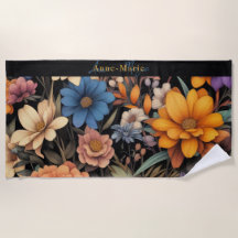 Floral rustic vintage elegante preto