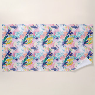 Toalha de Praia Floral Tropical Pastel