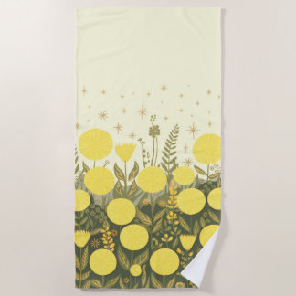 Toalha De Praia Flores Amarelas Design Beach Towel
