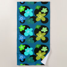 Flores azuis e verdes