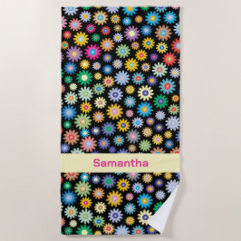 Toalha De Praia Flores coloridas