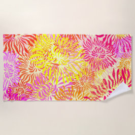 Toalha De Praia Flores Coloridas da primavera