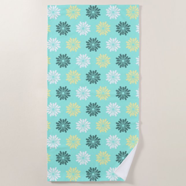 Toalha De Praia Flores De Cavalo Aqua Beach Towel (Frente)