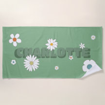 Flores de Estilo Verde do Nome Personalizado