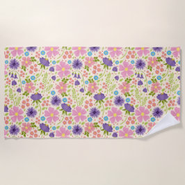 Toalha De Praia Flores de primavera adoráveis