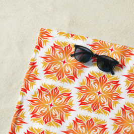 Toalha De Praia Flores Laranja, Padrão De Flores, Padrão Floral