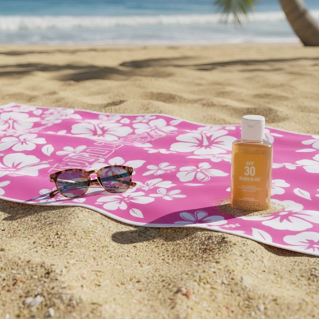 Toalha De Praia Flores Tropicais De Praia Rosa (pink beach flowers)