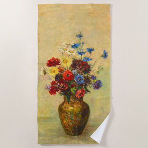 Toalha De Praia Flores Vintage em um Vase (1910) por Odilon Redon