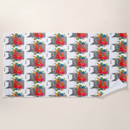 Toalha De Praia Flower Cat