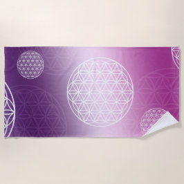 Toalha De Praia Flower of life purple