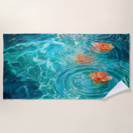 Toalha De Praia Flowers Floating on Water 