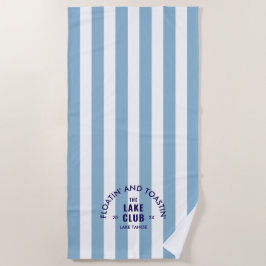 Toalha De Praia Flutuando E Brindando O Blue Stripe Do Lake Club