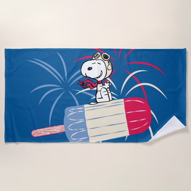Toalha De Praia Flying Ace Snoopy on Ice Pop (Frente)