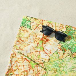 Toalha De Praia Folha de abstrato acer no chão arranhado, em bege