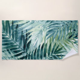Toalha De Praia Folhas de Palmeira Verde Turquesa