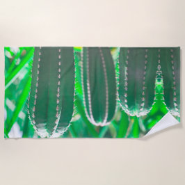 Toalha De Praia Folhas do cacto verde Pastel