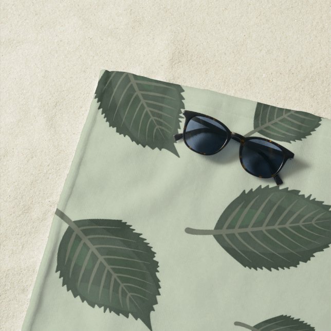 Toalha De Praia Folhas verdes, padrão sem costura (In Situ)