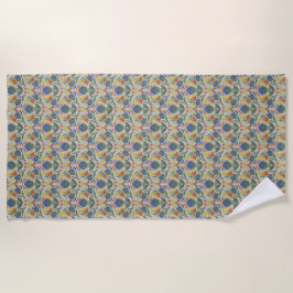 Toalha De Praia Folk Art Floral Beach Wrap