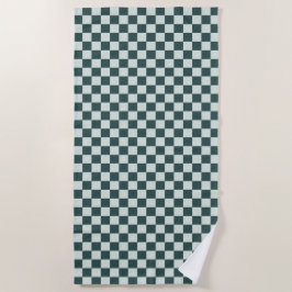 Toalha De Praia Forest green moss checkerboard pattern