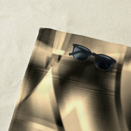 Toalha De Praia Forma caquis ou bege curvada, com tons luminosos