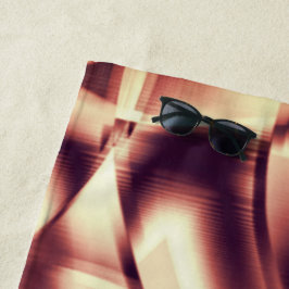 Toalha De Praia Formas curvas de vermelho acastanhado ou burgundy,