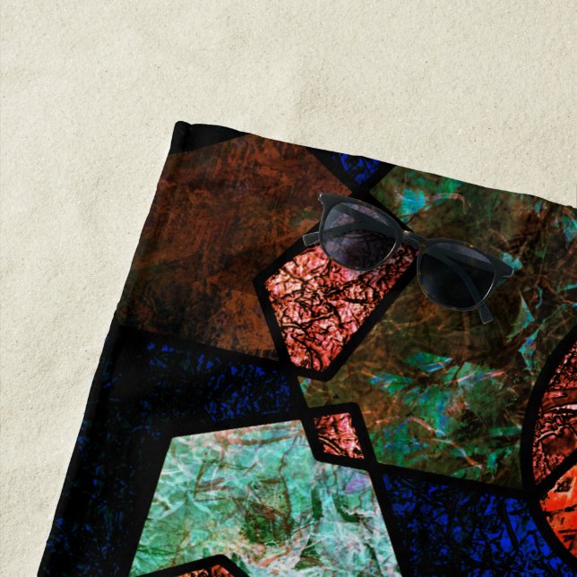 Toalha De Praia Formas geométr icas irregulares e textura deformad (In Situ)