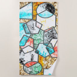 Toalha De Praia Formas geométricas com texturas esbranquiçadas est