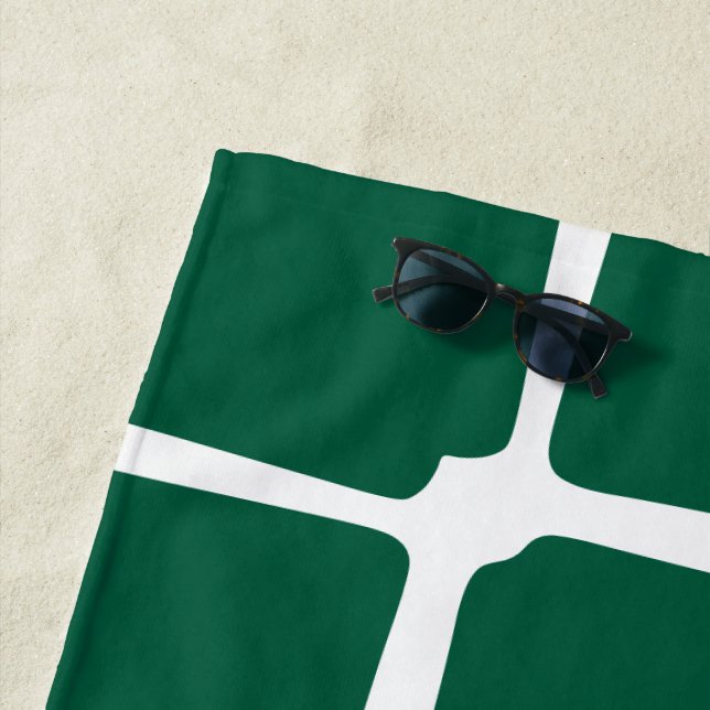 Toalha De Praia Formas Verdes Quadrados Negrito Assimétrico (In Situ)