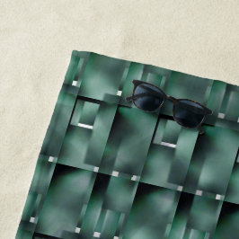 Toalha De Praia Formatos de retângulos em verdes, vistos escuros