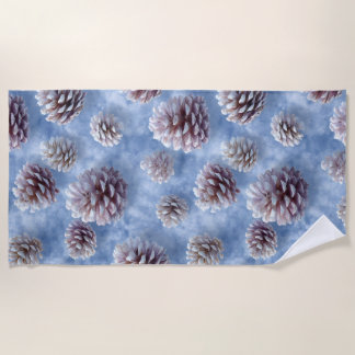 Toalha De Praia Fosco Azul Pinecones Travesseiro decorativo Padrã