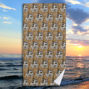 Toalha De Praia Foto Personalizada de Animal de Estimação ou Famíl