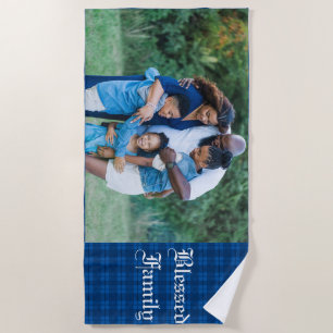 Toalha De Praia Foto personalizável da família abençoada