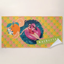 Toalha De Praia Foto Verde Orange Summer