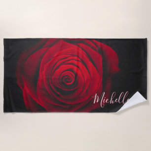 Toalha De Praia Fotografia personalizada da colheita da rosa verme