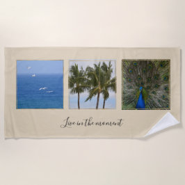 Toalha De Praia Fotografias e Texto Personalizados    