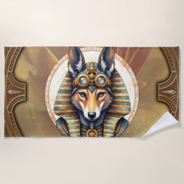 Toalha De Praia Fox Retrato de Steampunk Anubis