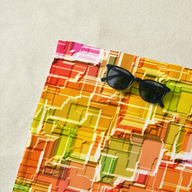 Toalha De Praia Fragmentação exagerada de arremessos quadrados emb (In Situ)