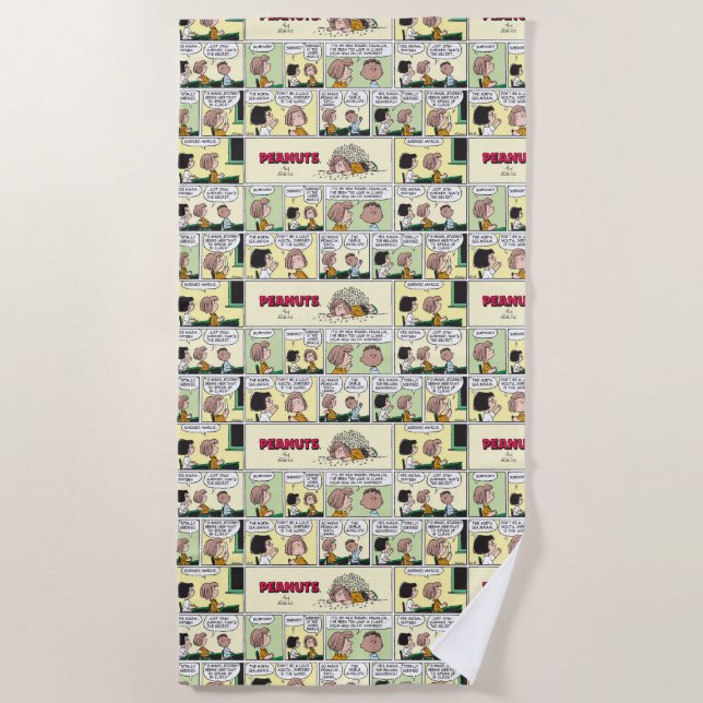 Toalha De Praia Franklin, Peppermint Patty & Marcie | Classe de Ma (Frente)