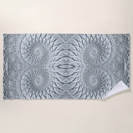 Toalha De Praia Fratura espiral de Cinza clara abstrato