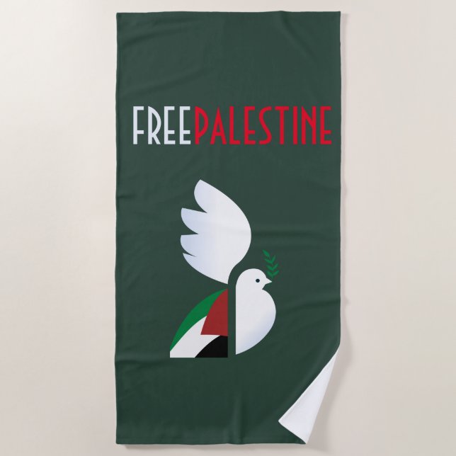 Toalha De Praia Free Palestine Beach Towel - Bandeira Pro-Palestin (Frente)